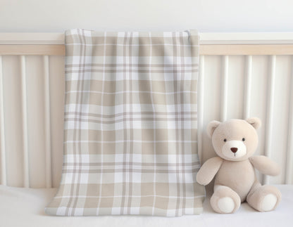 Tartan Block Velveteen Fleece Blanket