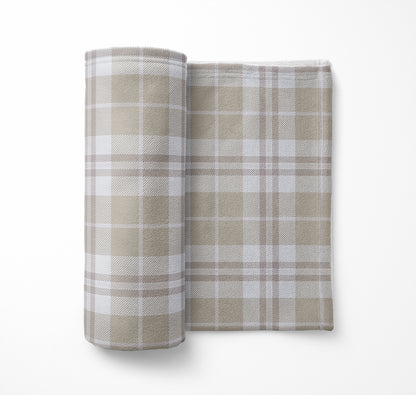 Tartan Block Velveteen Fleece Blanket