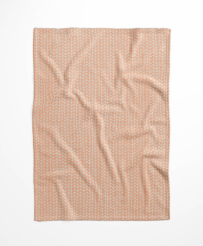 Chevron Feather Velveteen Fleece Blanket