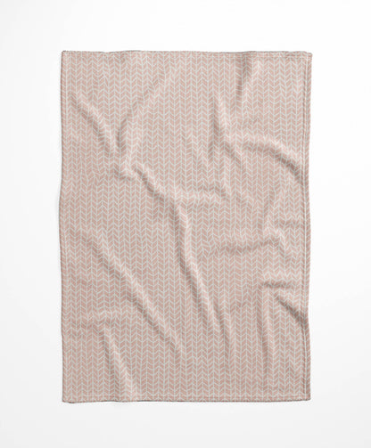 Chevron Feather Velveteen Fleece Blanket