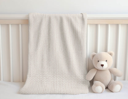 Chevron Feather Velveteen Fleece Blanket