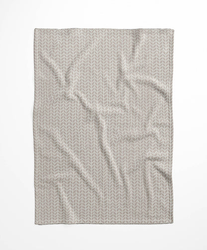 Chevron Feather Velveteen Fleece Blanket