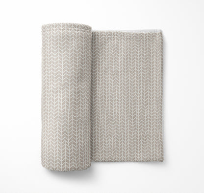 Chevron Feather Velveteen Fleece Blanket
