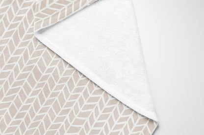 Chevron Feather Velveteen Fleece Blanket