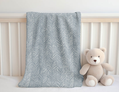 Chevron Groove Velveteen Fleece Blanket