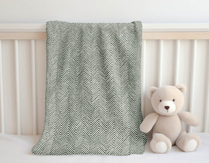 Chevron Groove Velveteen Fleece Blanket