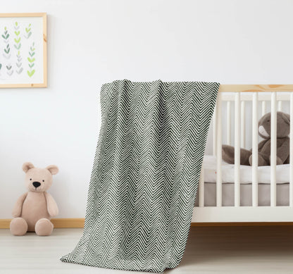 Chevron Groove Velveteen Fleece Blanket