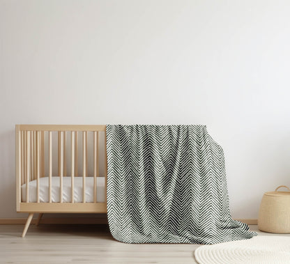 Chevron Groove Velveteen Fleece Blanket