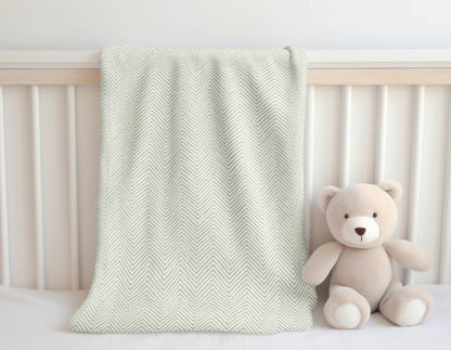 Chevron Groove Velveteen Fleece Blanket