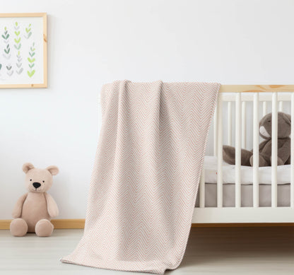 Chevron Groove Velveteen Fleece Blanket