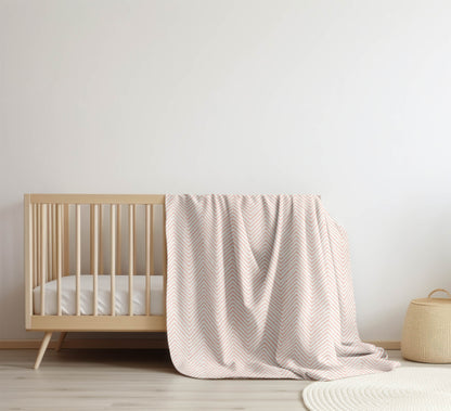 Chevron Groove Velveteen Fleece Blanket