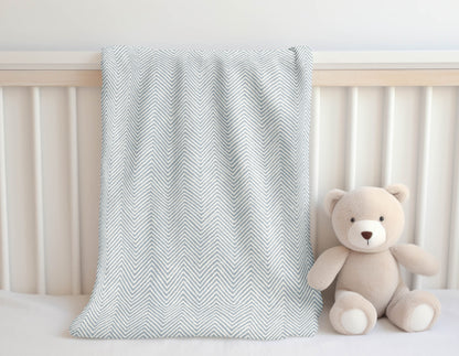Chevron Groove Velveteen Fleece Blanket