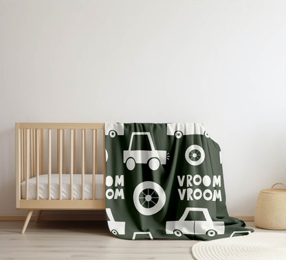 Vroom vroom Velveteen Fleece Blanket