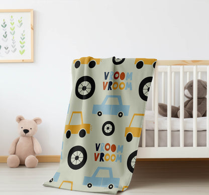 Vroom vroom Velveteen Fleece Blanket