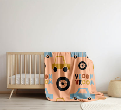 Vroom vroom Velveteen Fleece Blanket