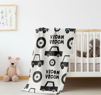 Vroom vroom Velveteen Fleece Blanket