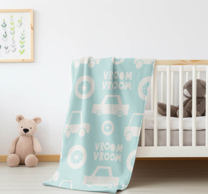 Vroom vroom Velveteen Fleece Blanket