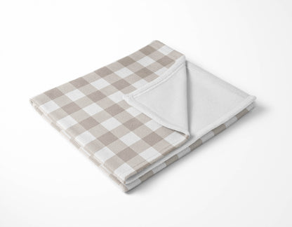 Proper Gingham Velveteen Fleece Blanket