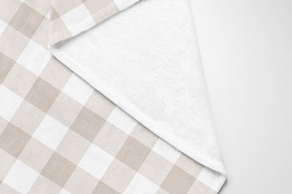 Proper Gingham Velveteen Fleece Blanket