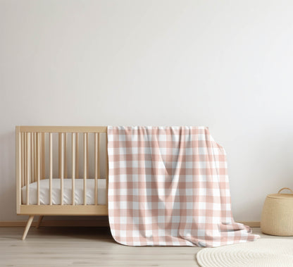 Proper Gingham Velveteen Fleece Blanket