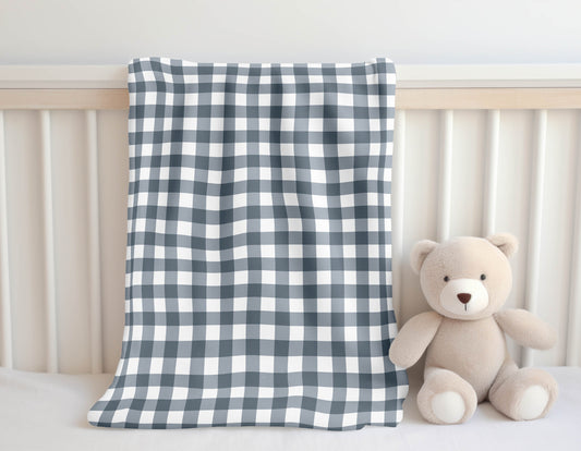 Proper Gingham Velveteen Fleece Blanket