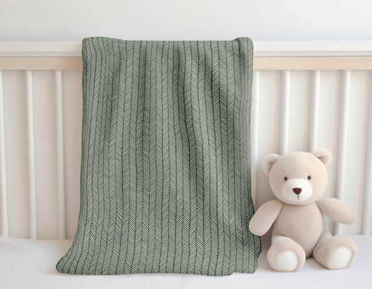 Chevron Stripe Velveteen Fleece Blanket
