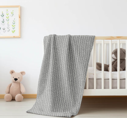 Chevron Stripe Velveteen Fleece Blanket