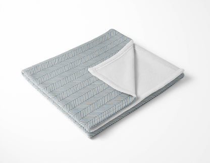 Chevron Stripe Velveteen Fleece Blanket