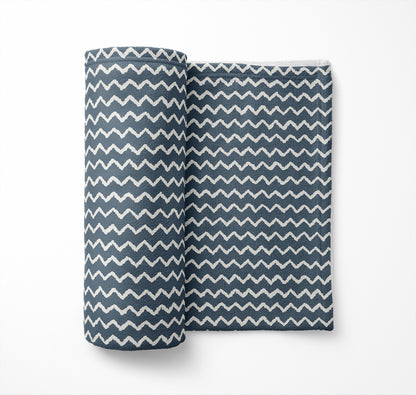 Chevron Wave Velveteen Fleece Blanket