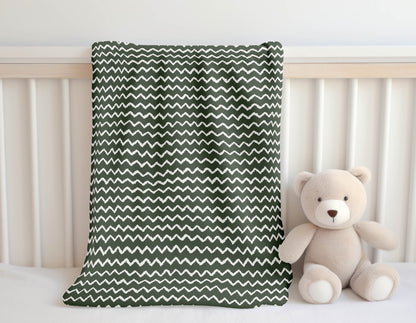 Chevron Wave Velveteen Fleece Blanket