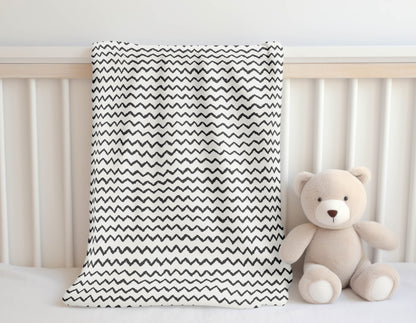 Chevron Wave Velveteen Fleece Blanket