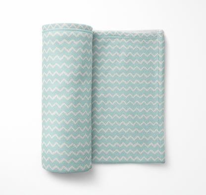 Chevron Wave Velveteen Fleece Blanket