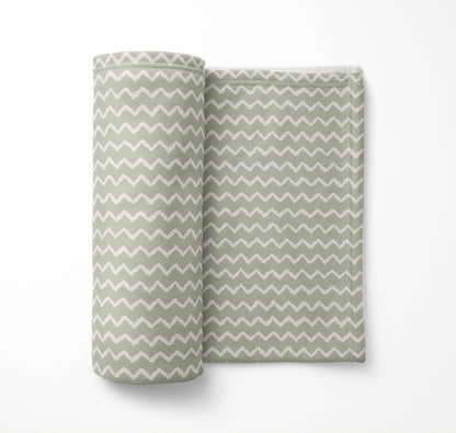 Chevron Wave Velveteen Fleece Blanket
