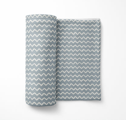 Chevron Wave Velveteen Fleece Blanket