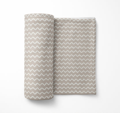 Chevron Wave Velveteen Fleece Blanket