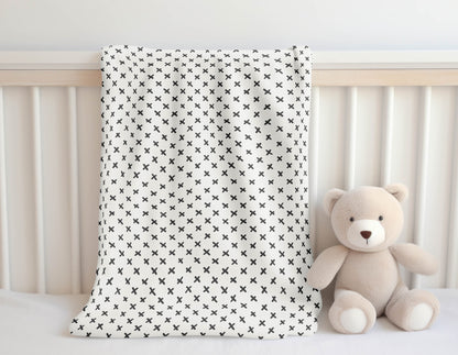 Criss Cross Velveteen Fleece Blanket