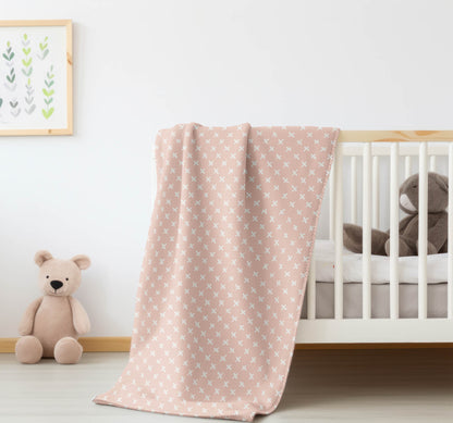Criss Cross Velveteen Fleece Blanket
