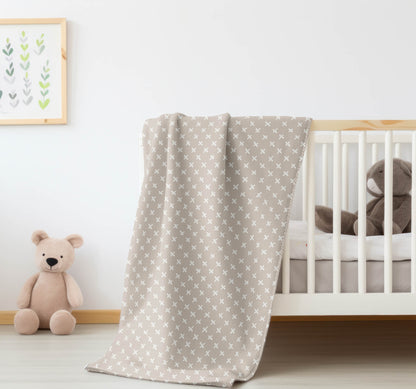 Criss Cross Velveteen Fleece Blanket