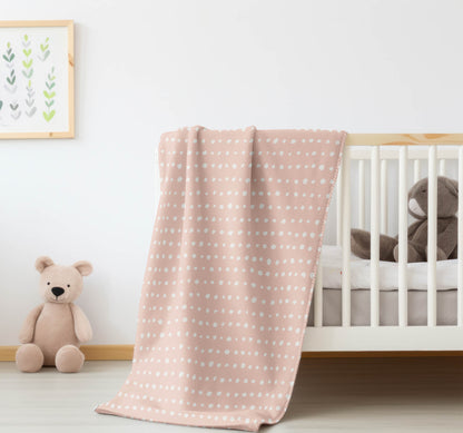 Dot Row Velveteen Fleece Blanket