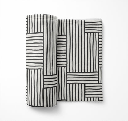 Grid Blue Velveteen Fleece Blanket