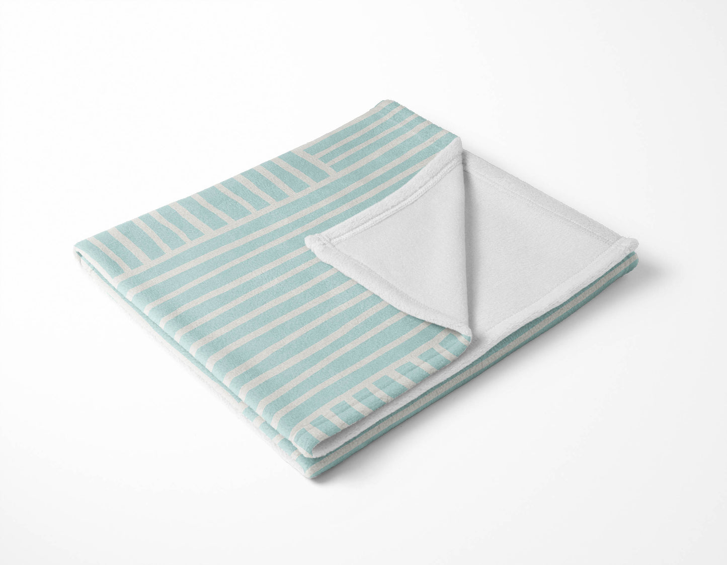 Grid Blue Velveteen Fleece Blanket
