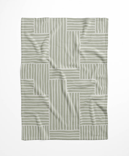 Grid Blue Velveteen Fleece Blanket