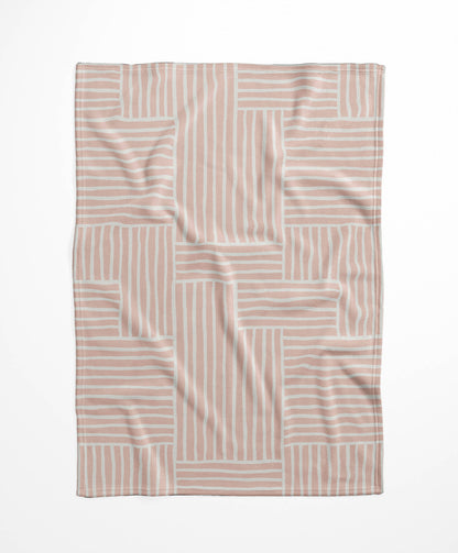 Grid Blue Velveteen Fleece Blanket