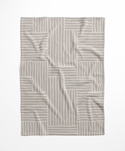 Grid Blue Velveteen Fleece Blanket