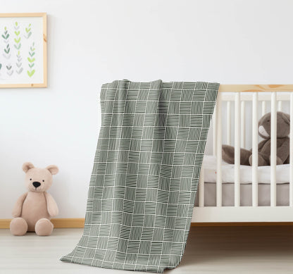 Gridblocked Velveteen Fleece Blanket