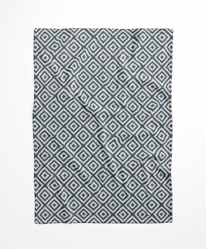 Ikat Grunge Velveteen Fleece Blanket
