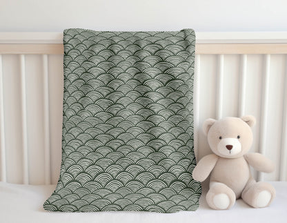 Rolling Waves Velveteen Fleece Blanket