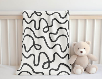 Squig Velveteen Fleece Blanket