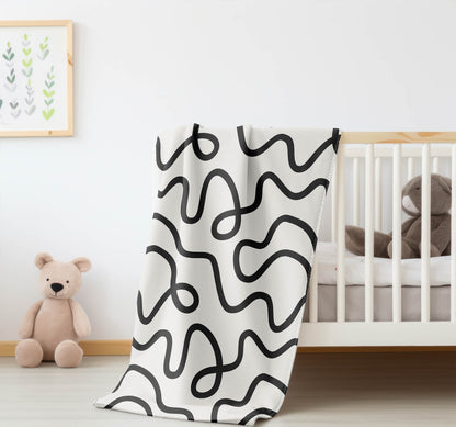 Squig Velveteen Fleece Blanket