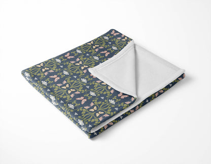 Bees & Butterflies Velveteen Fleece Blanket